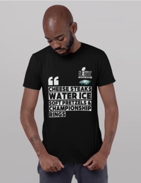 Super Bowl LIX Champion Philadelphia Eagles Tee Long Sleeve Hoodie Cheese Steaks Water Ice Soft Pretzels Championship Rings Go Birds