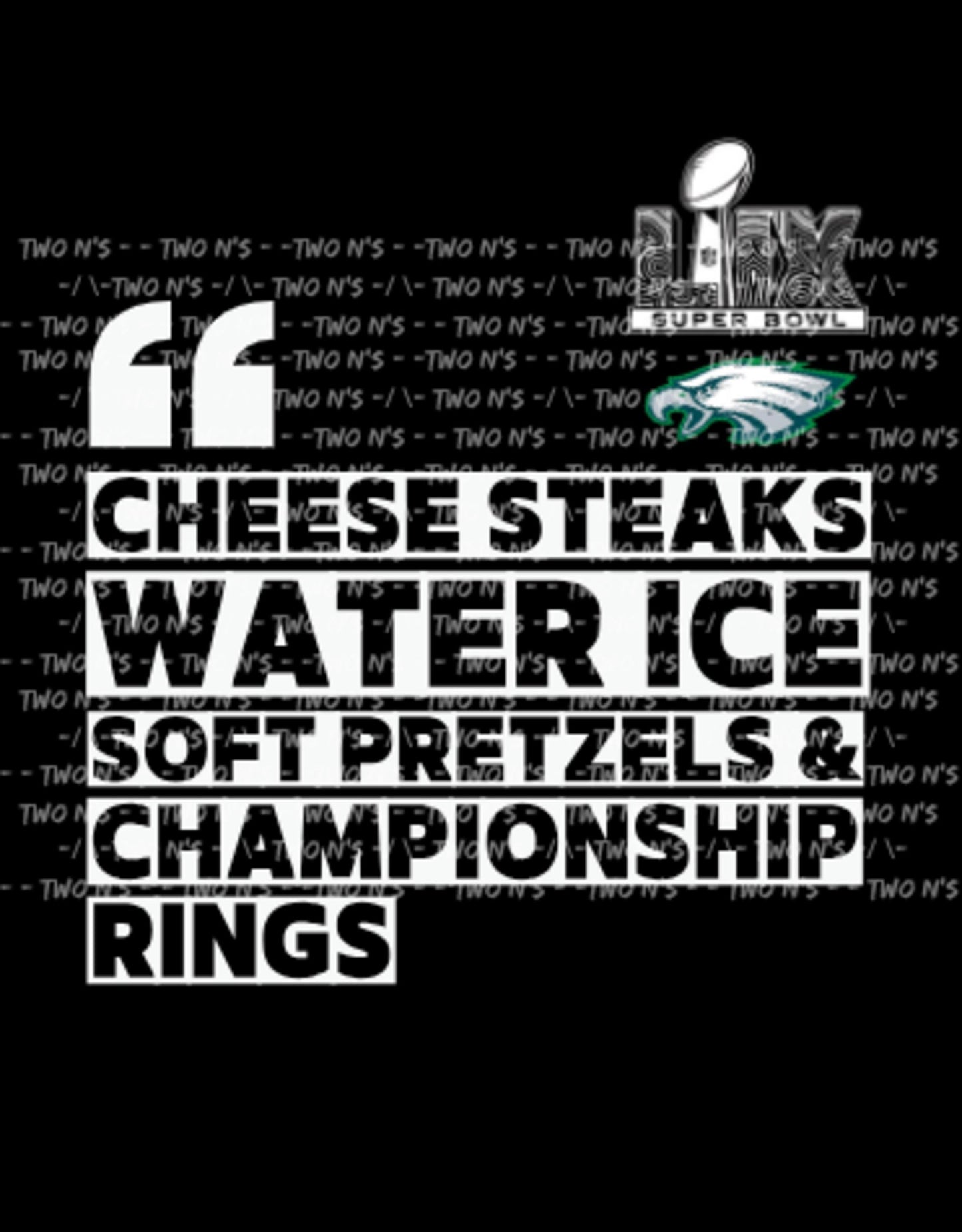 Super Bowl LIX Champion Philadelphia Eagles Tee Long Sleeve Hoodie Cheese Steaks Water Ice Soft Pretzels Championship Rings Go Birds