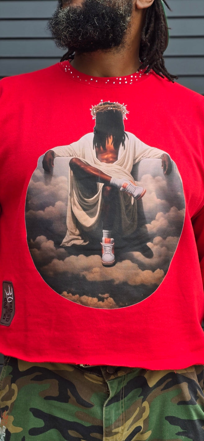 THE JC | Rhinestone Christian Fashion Shirt | Custom Faith-Based Graphic Tee | Cropped or Regular | Handmade by 2N’s