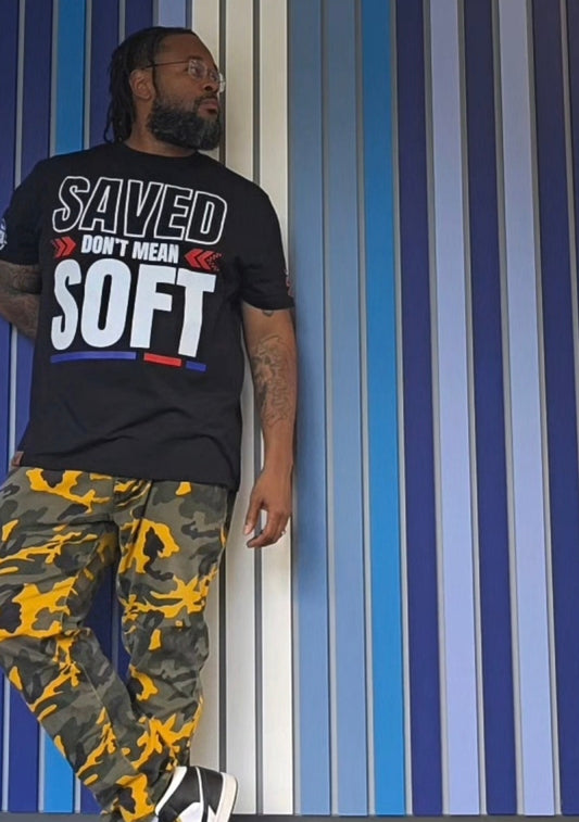 SAVED Don’t Mean SOFT | Christian Shirt | Custom Faith-Based Tee or Sweatshirt | Black or White | Handmade Christian Apparel | 2N’s